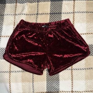Velvet Burgundy Women's Shorts